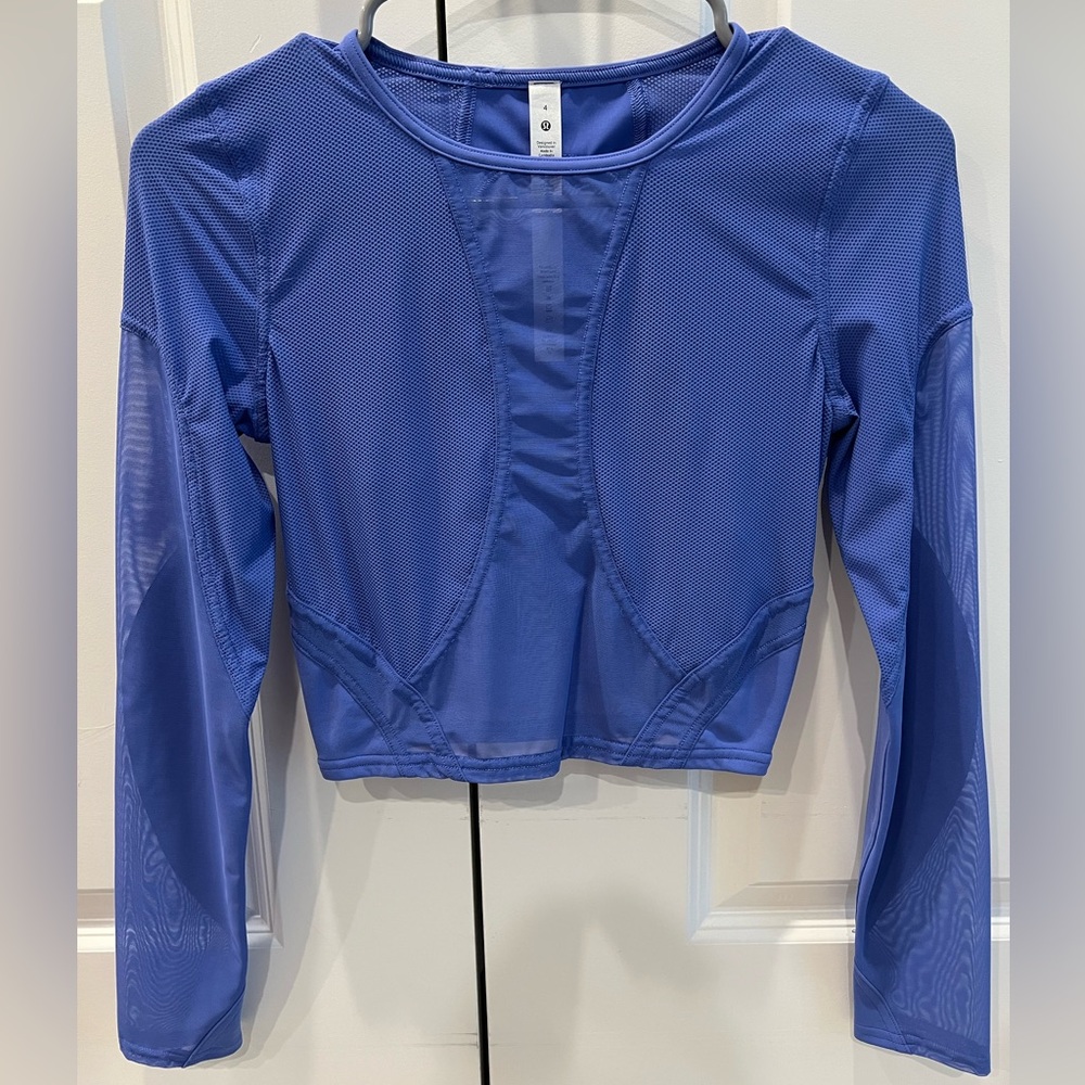 Lululemon Athletica Wild Indigo Mesh Panelled Training Long Sleeve Shirt